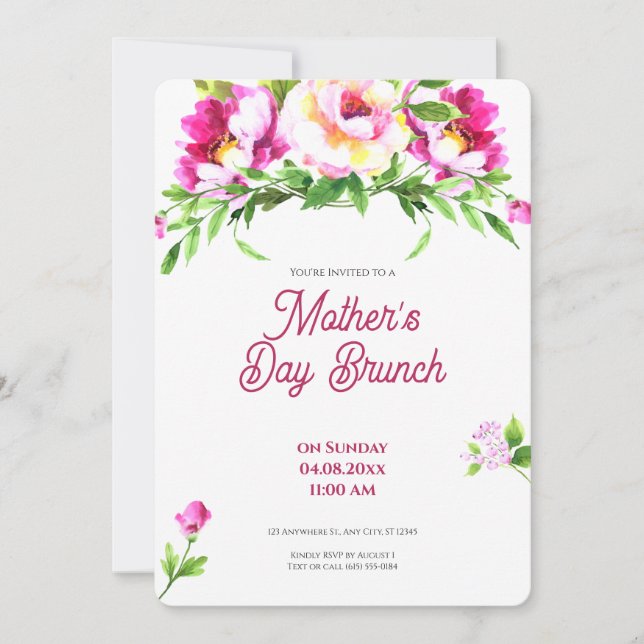 invitación de brunch del día de la madre (Anverso)