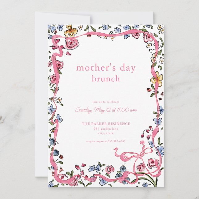 Invitación de brunch del Día de la Madre (Anverso)