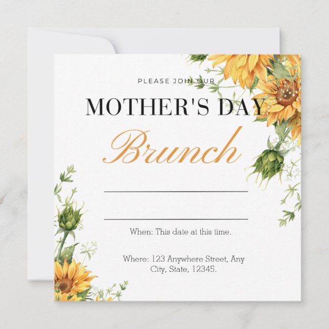 Invitación de brunch del Día de la Madre (Anverso)