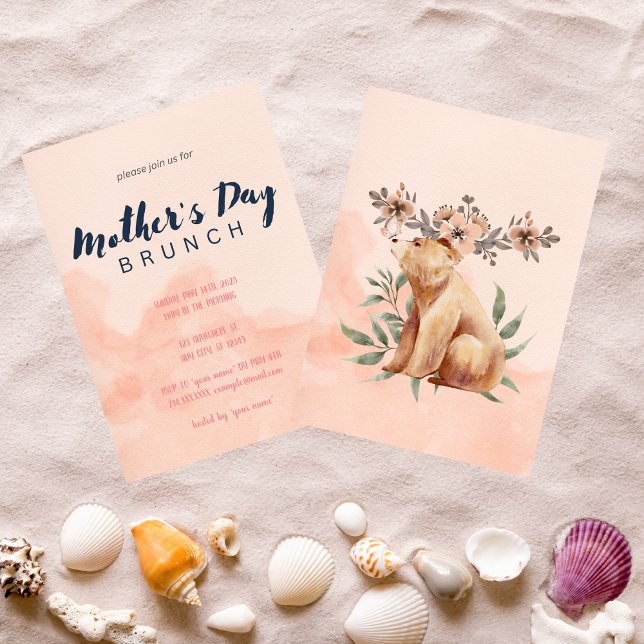 Invitación de brunch del Día de la Madre con acuar (Subido por el creador)