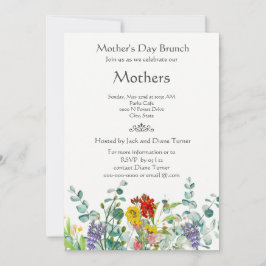 Invitación de brunch del Día de la Madre con flore