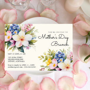 Invitación de brunch del día de la madre con flore