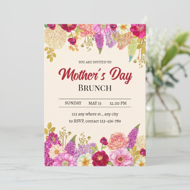 Invitación de Brunch del Día de las Madres, Día de (Anverso de pie)