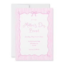 Invitación de brunch del día de las madres rosadas