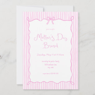 Invitación de brunch del día de las madres rosadas