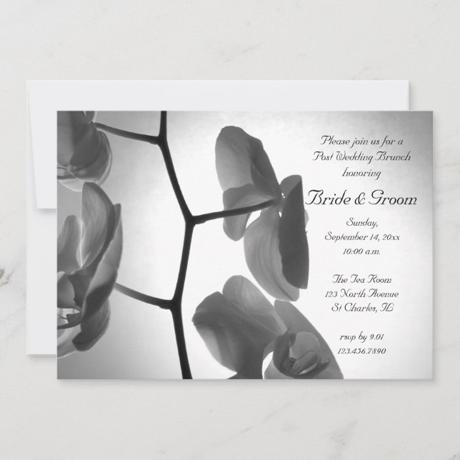 Invitación de Brunch después de la Boda con Orquíd (Anverso)