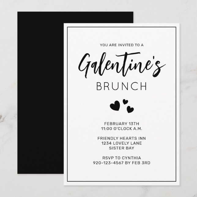 Invitación de brunch en el día de los galentinos b (Anverso / Reverso)