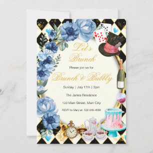 Invitación de Brunch Floral Azul de Alicia en el P