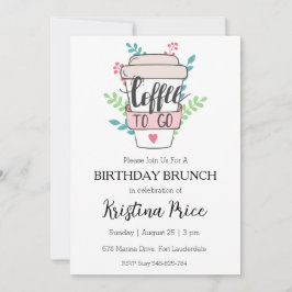 invitación de brunch floral de cumpleaños