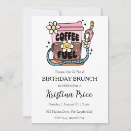 invitación de brunch floral de cumpleaños