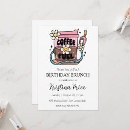invitación de brunch floral de cumpleaños