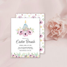 Invitación de Brunch Floral de Pascua