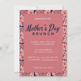 Invitación de brunch floral rosado para el Día de 