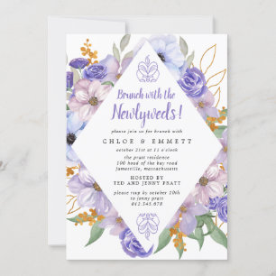 Invitación de Brunch Morado Rústico con los Recién