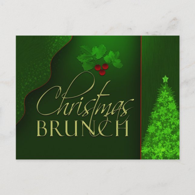 Invitación de brunch Navidades personalizados (Anverso)
