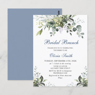 Invitación de brunch nupcial con acuarela de eucal