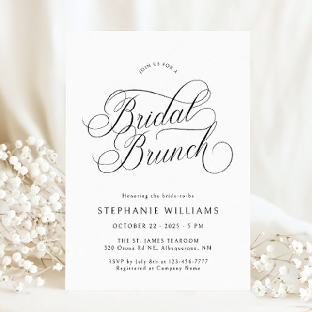 Invitación de Brunch Nupcial con Letra Elegante (Subido por el creador)