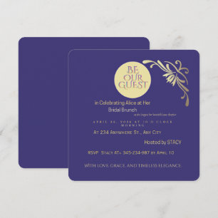 Invitación de Brunch Nupcial de Lujo   Elegante Gr