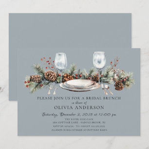 Invitación de Brunch Nupcial de Pino Invernal