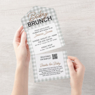 Invitación de Brunch para Baby Shower con Tarjeta