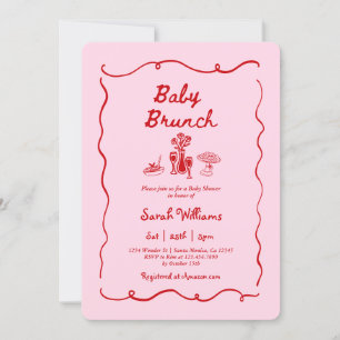 Invitación de Brunch para Baby Shower de Niña