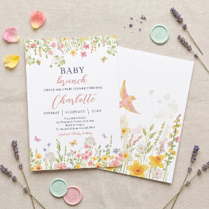 Invitación de Brunch para Baby Shower en Jardín de
