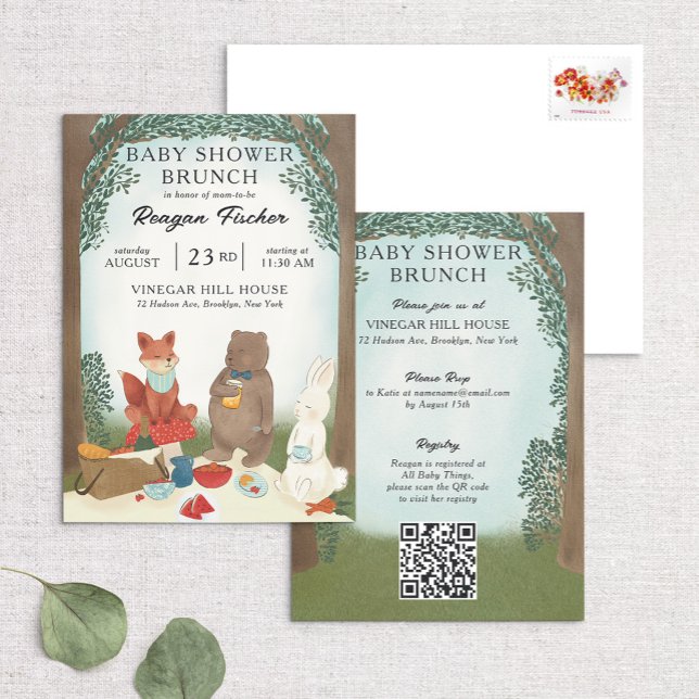 Invitación de brunch para Baby Shower Picnic de Wo (Subido por el creador)