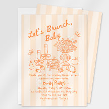 Invitación de Brunch para Baby Shower | Rayas Nara