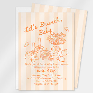 Invitación de Brunch para Baby Shower | Rayas Nara