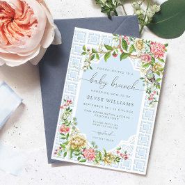 Invitación de brunch para bebé de la Chinoiserie a