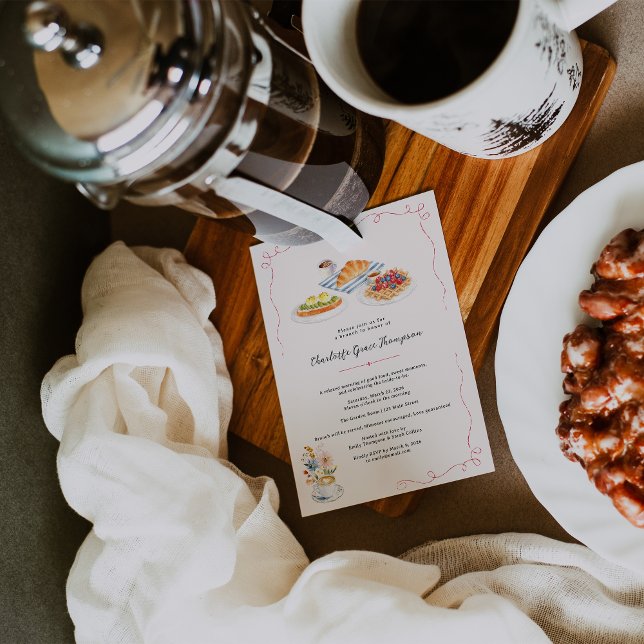 Invitación de brunch para desayuno de boda en acua (Subido por el creador)