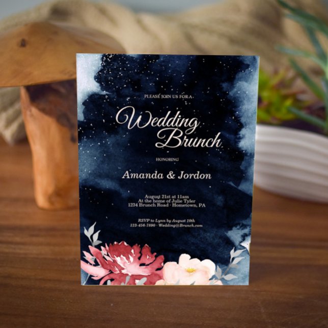 Invitación de brunch por Boda floral nocturno Star (Subido por el creador)