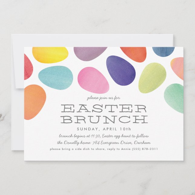 Invitación de brunch por los huevos de Pascua de A (Anverso)