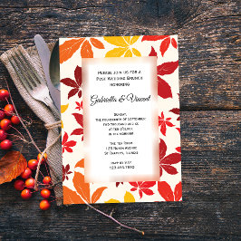 Invitación de Brunch Post Boda con Hojas de Otoño 
