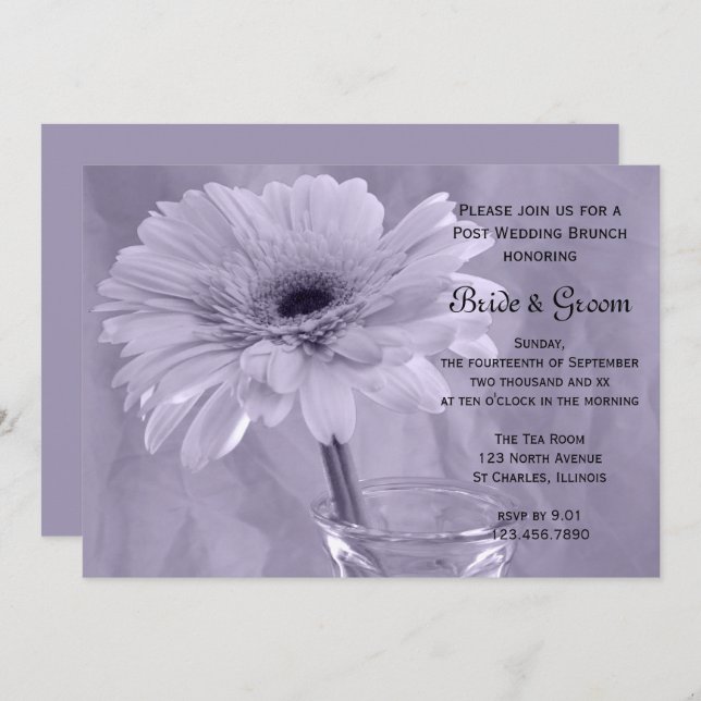 Invitación de Brunch Post Boda con Margarita Tinta (Anverso / Reverso)