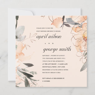 INVITACIÓN DE BRUNCH POST NUPCIAL FLORAL NARANJA R