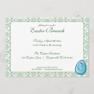 Invitación de brunch verde elegante de Pascua
