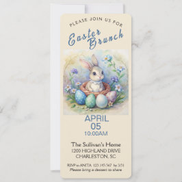 Invitación de brunch vintage de Pascua