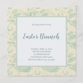 Invitación de brunch vintage de Pascua