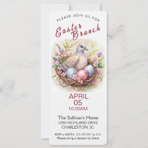 Invitación de brunch vintage de Pascua