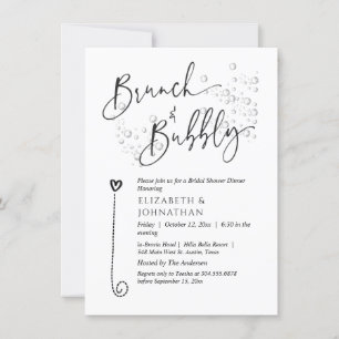 Invitación de Brunch y Burbujas con Letra Minimali