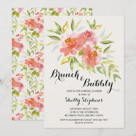Invitación de brunch y ducha bubbly floral