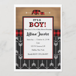 Invitación de Búfalo Check Baby Boy