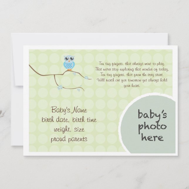 Invitación de búho (Anverso)