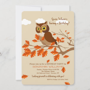 Invitación de búho de otoño