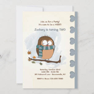 Invitación de búho de otoño