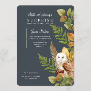 Invitación de Búho de Otoño con Acuarela
