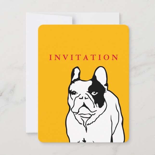 Invitación de Bulldog francés rojo (Anverso)