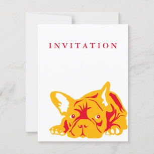 Invitación de Bulldog Francés rojo