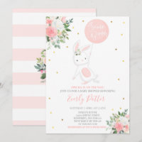 Invitación de Bunny Baby Shower a algunos conejito